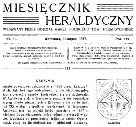 Display herb radzymin 1937